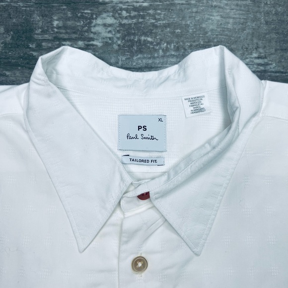 Paul Smith Solid White on White Pattern Shirt XL - Picture 2 of 3